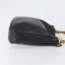 GUCCI Bamboo Shoulder Bag Leather Black Silver 001 1638 Auth ar13776-3