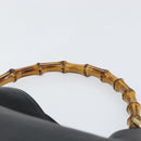 GUCCI Bamboo Shoulder Bag Leather Black Silver 001 1638 Auth ar13776-8