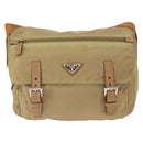 PRADA Shoulder Bag Nylon Beige Silver Auth ar13777-13