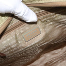 PRADA Shoulder Bag Nylon Beige Silver Auth ar13777-23