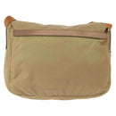 PRADA Shoulder Bag Nylon Beige Silver Auth ar13777-2