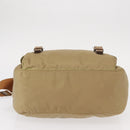 PRADA Shoulder Bag Nylon Beige Silver Auth ar13777-5