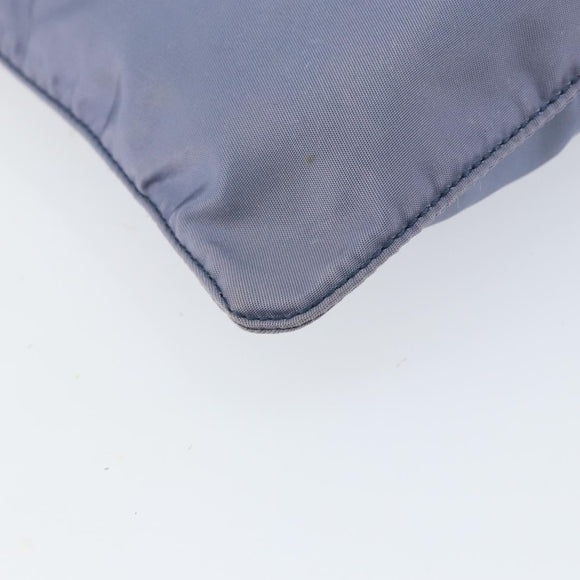PRADA Umhängetasche Nylon Hellblau Silber Auth ar13778