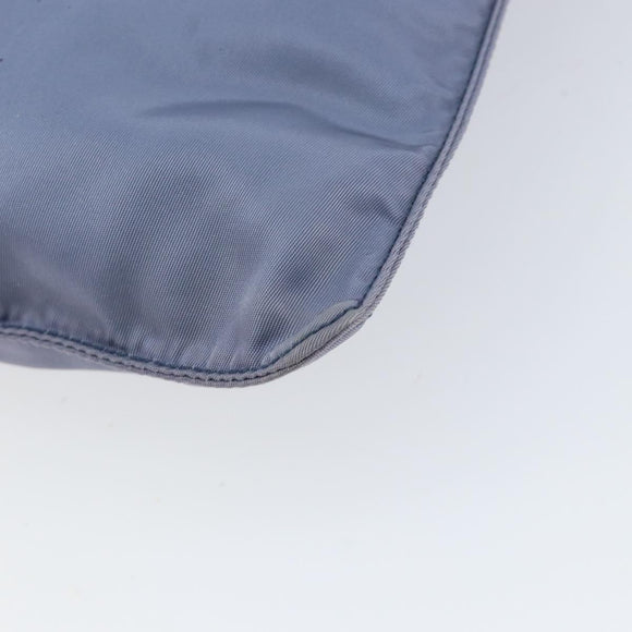 PRADA Umhängetasche Nylon Hellblau Silber Auth ar13778