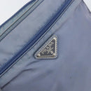 PRADA Umhängetasche Nylon Hellblau Silber Auth ar13778-17