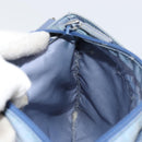 PRADA Umhängetasche Nylon Hellblau Silber Auth ar13778-19