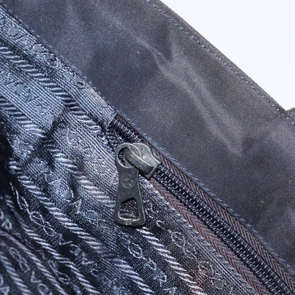 PRADA Hand Bag Nylon Black Gold Auth ar13780