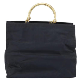 PRADA Hand Bag Nylon Black Gold Auth ar13780 - 0