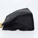 PRADA Hand Bag Nylon Black Gold Auth ar13780-4