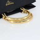 PRADA Hand Bag Nylon Black Gold Auth ar13780-7