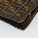 FENDI Zucca Canvas Shoulder Bag Black Brown Auth ar13781-16