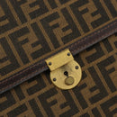 FENDI Zucca Canvas Shoulder Bag Black Brown Auth ar13781-17
