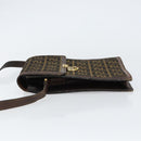 FENDI Zucca Canvas Shoulder Bag Black Brown Auth ar13781-4