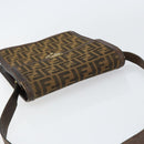 FENDI Zucca Canvas Shoulder Bag Black Brown Auth ar13781-6