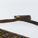 FENDI Zucca Canvas Shoulder Bag Black Brown Auth ar13781-8