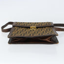 FENDI Zucca Canvas Shoulder Bag Black Brown Auth ar13781-5