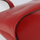 CELINE Circle Shoulder Bag Leather Red Gold Auth ar13783-14