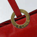 CELINE Circle Shoulder Bag Leather Red Gold Auth ar13783-18