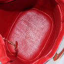 CELINE Circle Shoulder Bag Leather Red Gold Auth ar13783-10
