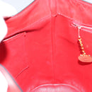 CELINE Circle Shoulder Bag Leather Red Gold Auth ar13783-21