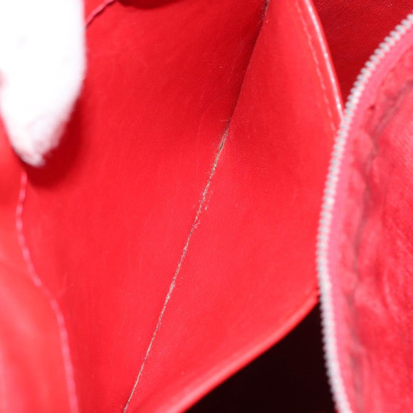 CELINE Circle Shoulder Bag Leather Red Gold Auth ar13783