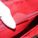 CELINE Circle Shoulder Bag Leather Red Gold Auth ar13783-24