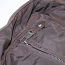 HERMES Akapu Luco MM Hand Bag Nylon Dark Brown Auth ar13784-10