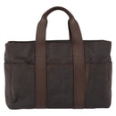HERMES Akapu Luco MM Hand Bag Nylon Dark Brown Auth ar13784-2