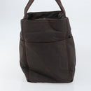 HERMES Akapu Luco MM Hand Bag Nylon Dark Brown Auth ar13784-3