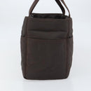 HERMES Akapu Luco MM Hand Bag Nylon Dark Brown Auth ar13784-5