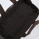 HERMES Akapu Luco MM Hand Bag Nylon Dark Brown Auth ar13784-6