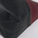 CELINE Horizontalkava Tote Bag Leather Bordeaux Gold Auth ar13790-10