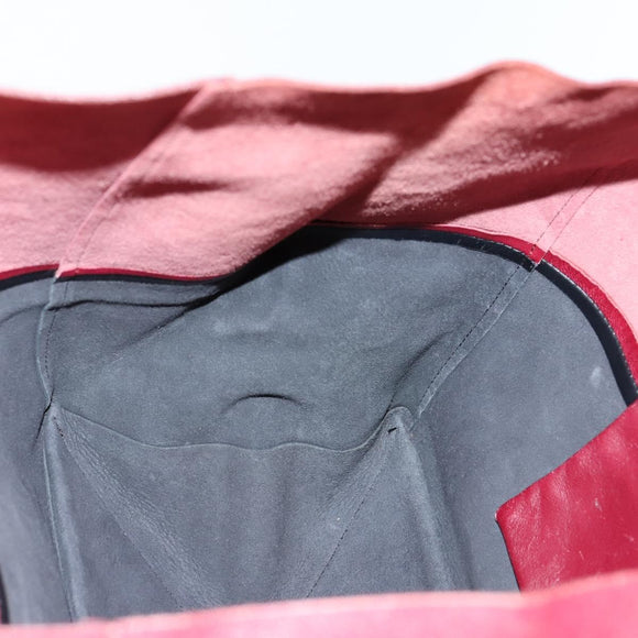 CELINE Horizontalkava Tote Bag Leather Bordeaux Gold Auth ar13790