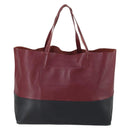 CELINE Horizontalkava Tote Bag Leather Bordeaux Gold Auth ar13790-3