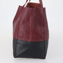 CELINE Horizontalkava Tote Bag Leather Bordeaux Gold Auth ar13790-4