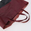 CELINE Horizontalkava Tote Bag Leather Bordeaux Gold Auth ar13790-6