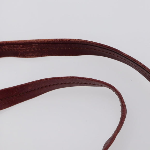 CELINE Horizontalkava Tote Bag Leather Bordeaux Gold Auth ar13790