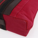 HERMES Trocha Horizontal Zonal MM Tote Bag Canvas Red Silver Auth ar13791-9