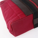 HERMES Trocha Horizontal Zonal MM Tote Bag Canvas Red Silver Auth ar13791-14