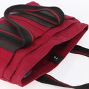 HERMES Trocha Horizontal Zonal MM Tote Bag Canvas Red Silver Auth ar13791-6