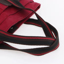 HERMES Trocha Horizontal Zonal MM Tote Bag Canvas Red Silver Auth ar13791-7