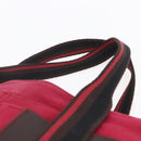 HERMES Trocha Horizontal Zonal MM Tote Bag Canvas Red Silver Auth ar13791-8