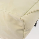 CHANEL Sports Line COCO Mark Shoulder Bag Nylon Ivory Black CC Auth ar13792-17