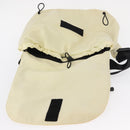 CHANEL Sports Line COCO Mark Shoulder Bag Nylon Ivory Black CC Auth ar13792-9