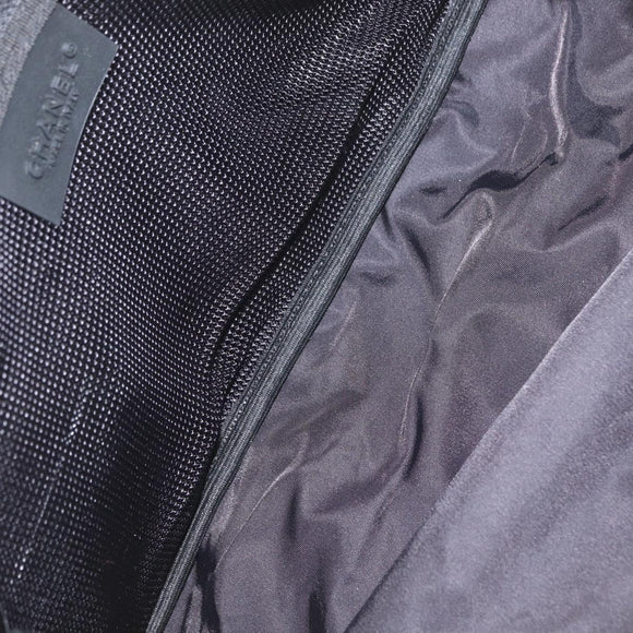 CHANEL Sports Line COCO Mark Shoulder Bag Nylon Ivory Black CC Auth ar13792