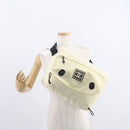 CHANEL Sports Line COCO Mark Shoulder Bag Nylon Ivory Black CC Auth ar13792-25
