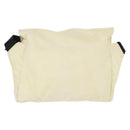 CHANEL Sports Line COCO Mark Shoulder Bag Nylon Ivory Black CC Auth ar13792-2