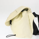 CHANEL Sports Line COCO Mark Shoulder Bag Nylon Ivory Black CC Auth ar13792-3