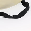 CHANEL Sports Line COCO Mark Shoulder Bag Nylon Ivory Black CC Auth ar13792-7