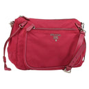PRADA Shoulder Bag Nylon Pink Silver Auth ar13793-1